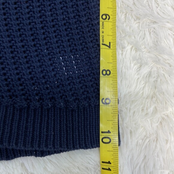Athleta Open Knit Navy Pullover Crewneck Sweater sz S - Picture 5 of 6